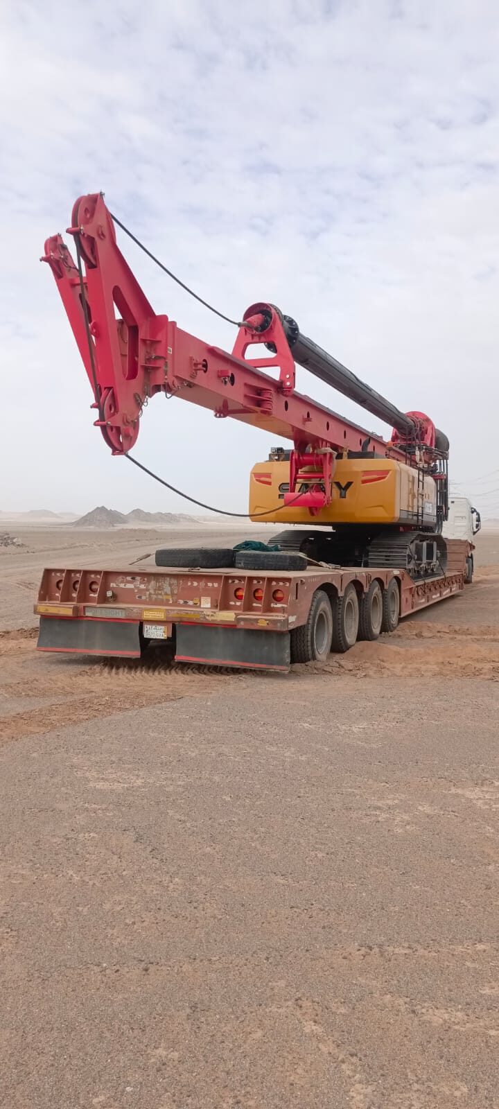 SANY drilling rig loaded on multi-axle lowbed
