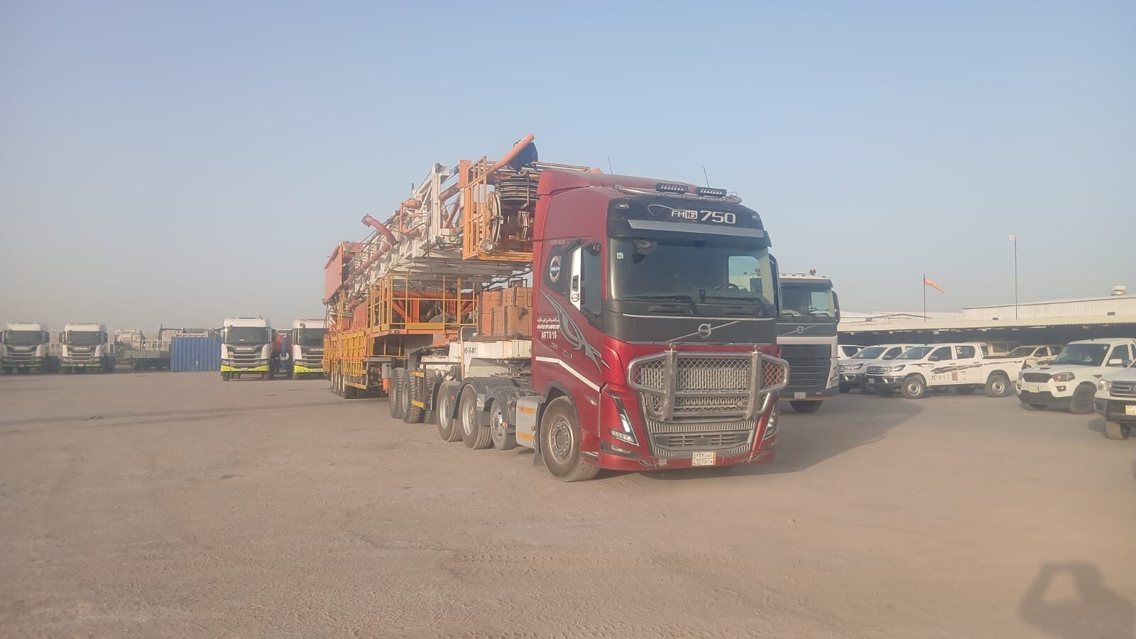 ARTC LowBed trailers loaded with cabin modules